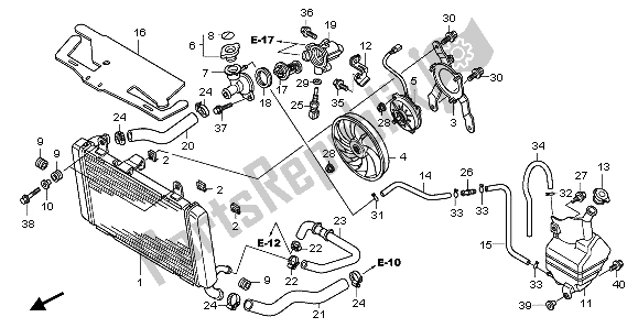 All parts for the Radiator of the Honda CBF 1000T 2007