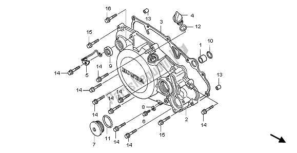 All parts for the R. Crankcase Cover of the Honda CRF 150 RB LW 2009