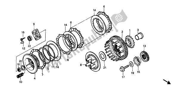 Todas las partes para Embrague de Honda VT 600C 1988