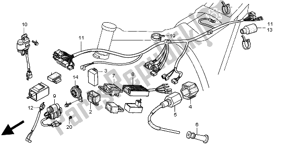Todas las partes para Mazo De Cables Y Bobina De Encendido Y Unidad Cdi de Honda XR 250R 1995