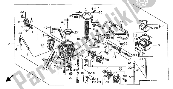 Tutte le parti per il Carburatore del Honda TRX 500 FA Fourtrax Foreman Rubicon 2008