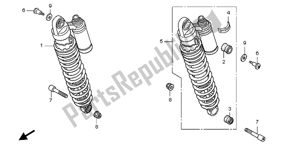 Todas as partes de Almofada Traseira do Honda CB 1300 SA 2008