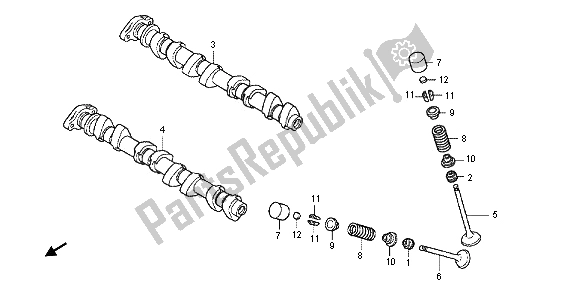 All parts for the Camshaft & Valve of the Honda CBF 1000 FT 2012