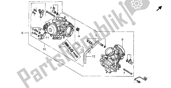 Alle onderdelen voor de Carburateur. Van de Honda VT 1100C 1995