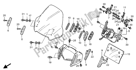 Tutte le parti per il Parabrezza del Honda ST 1300A 2003