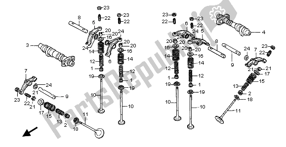 All parts for the Camshaft & Valve of the Honda NT 650V 1999