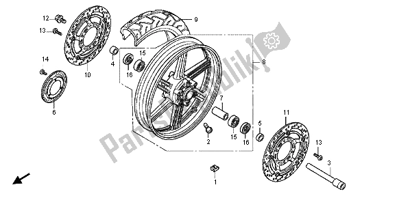 Wszystkie części do Przednie Ko? O Honda CBF 1000 FA 2012