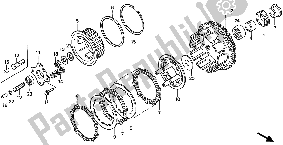 All parts for the Clutch of the Honda CBR 600F 1994