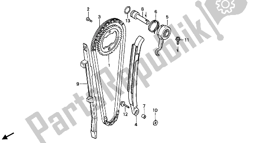 Todas as partes de Corrente De Came E Tensor do Honda NX 650 1992