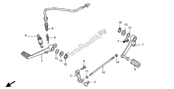 Alle onderdelen voor de Rempedaal & Verander Pedaal van de Honda CBR 600F 2007