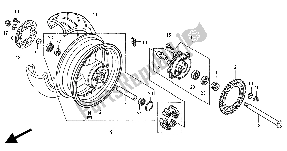 Tutte le parti per il Ruota Posteriore del Honda CBR 900 RR 2000