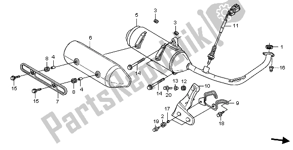 Todas las partes para Silenciador De Escape de Honda FES 125A 2009