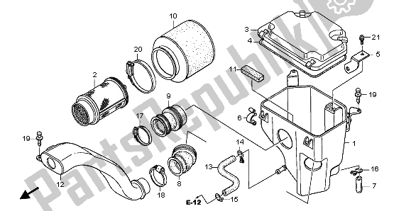 Todas las partes para Filtro De Aire de Honda TRX 250 EX Sporttrax 2004