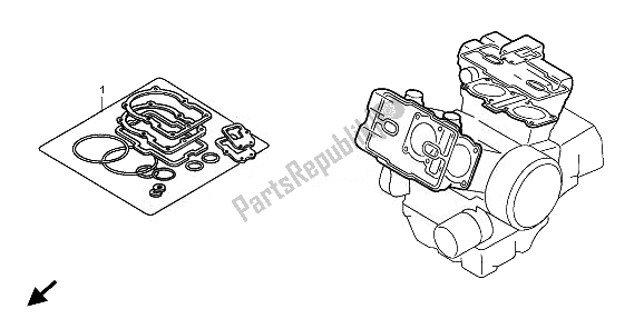 All parts for the Eop-1 Gasket Kit A of the Honda VFR 1200 FDA 2010