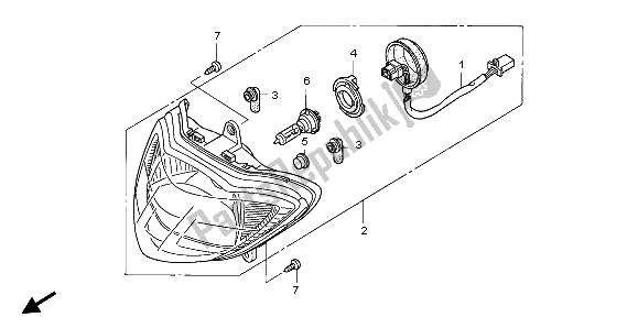 All parts for the Headlight of the Honda SH 125S 2007