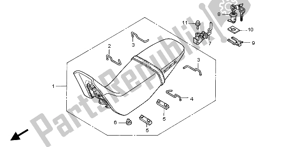 All parts for the Seat of the Honda FMX 650 2006