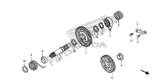 Tutte le parti per il Mandrino Del Motorino Di Avviamento del Honda CRF 250R 2015