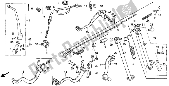 All parts for the Brake Pedal & Change Pedal & Side Stand of the Honda XR 600R 1988