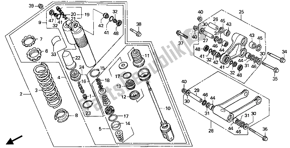 Tutte le parti per il Cuscino Posteriore del Honda CR 250R 1991