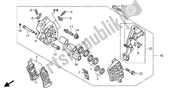 Todas las partes para R. Pinza De Freno Delantero de Honda GL 1800A 2002