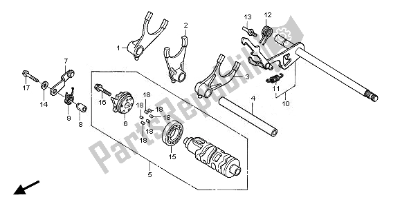 All parts for the Gearshift Drum of the Honda NT 700V 2010