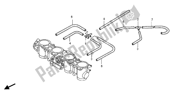 Todas as partes de Corpo Do Acelerador (tubulação) do Honda CBR 600F 2001