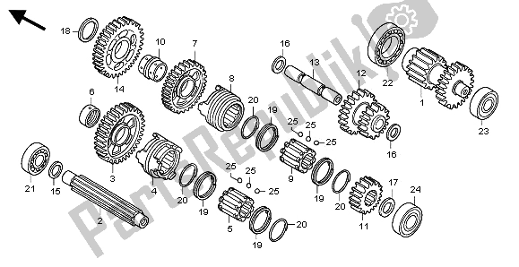 All parts for the Transmission of the Honda TRX 500 FA Fourtrax Foreman Rubican 2009