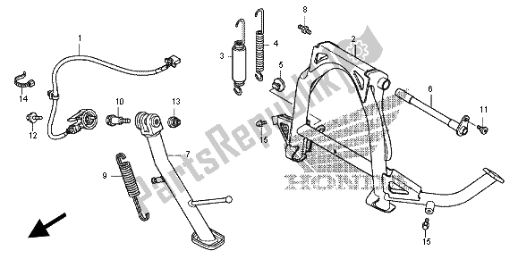 All parts for the Stand of the Honda NC 700D 2012