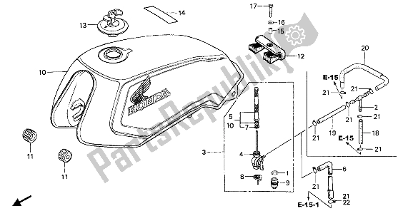 Alle onderdelen voor de Benzinetank van de Honda CB 125 TD 1988