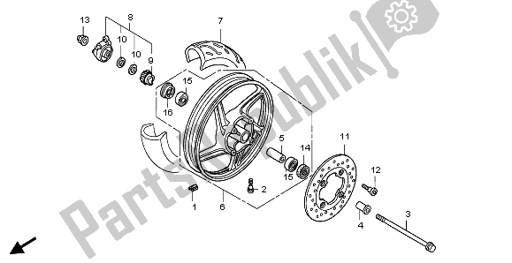 Todas las partes para Rueda Delantera de Honda SH 150R 2008