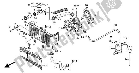 Todas las partes para Radiador de Honda CBF 600N 2004