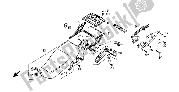 All parts for the Seat of the Honda XL 600V Transalp 1999