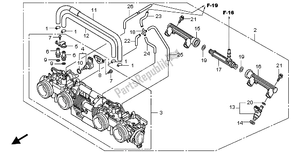 Tutte le parti per il Corpo Farfallato del Honda CB 1300 2009