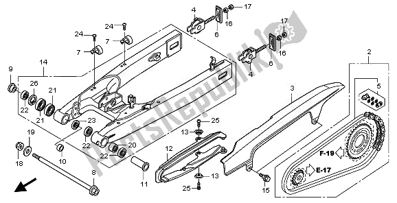 Toutes les pièces pour le Bras Oscillant du Honda CBF 600S 2010