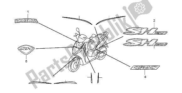 Wszystkie części do Znak Honda SH 125S 2007