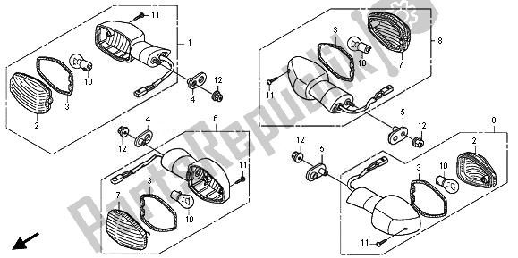 All parts for the Winker of the Honda XL 700V Transalp 2011