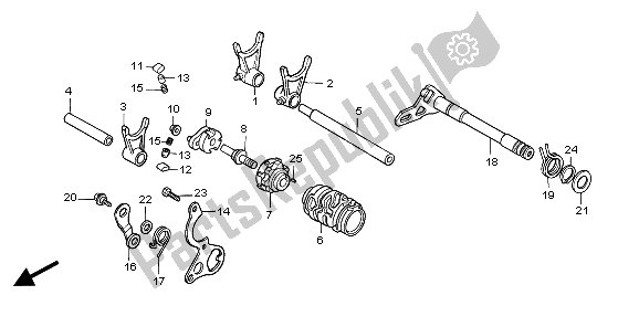 Todas as partes de Tambor De Mudança De Marchas do Honda CR 125R 1995