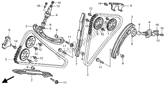 Tutte le parti per il Catena A Camme E Tenditore del Honda VTR 1000F 2000