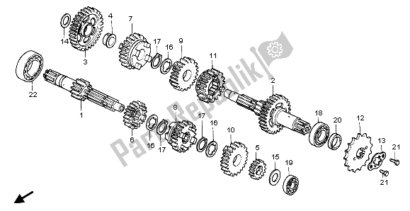 All parts for the Transmission of the Honda CB 250 1996