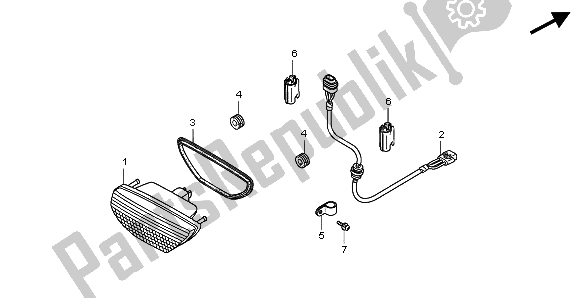 All parts for the Taillight of the Honda TRX 500 FA Fourtrax Foreman Rubican 2009