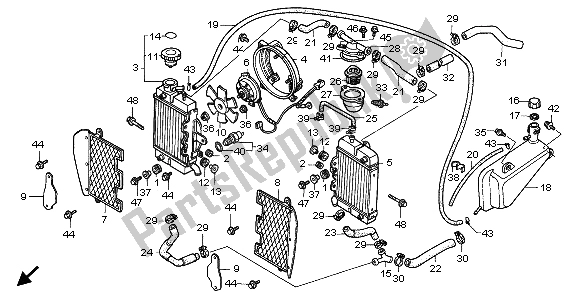 Todas las partes para Radiador Y Cubierta de Honda XRV 750 Africa Twin 1998