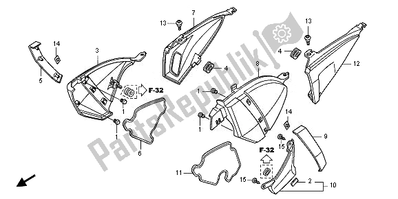 Todas las partes para Cubierta Lateral de Honda CB 1000R 2010
