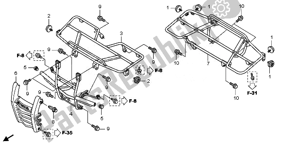 All parts for the Carrier of the Honda TRX 420 FA Fourtrax Rancher AT 2011