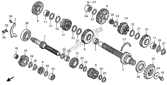 All parts for the Transmission of the Honda VFR 800 2008