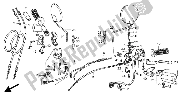 All parts for the Switch & Cable of the Honda XL 1000V 2000
