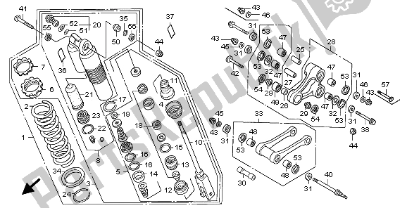 All parts for the Rear Cushion of the Honda CRF 450X 2009