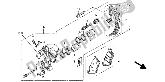 Tutte le parti per il Pinza Freno Anteriore del Honda NC 700X 2012