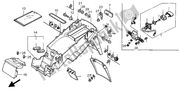 All parts for the Rear Fender of the Honda CBR 600F 1999