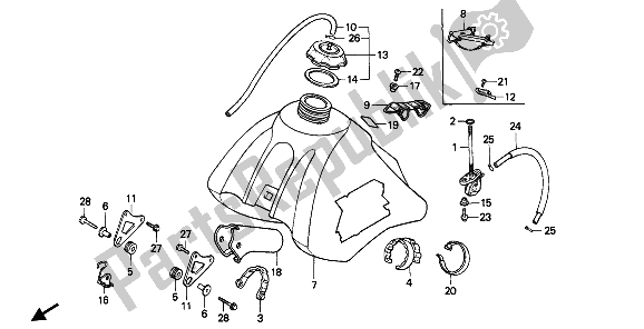 Toutes les pièces pour le Réservoir D'essence du Honda XR 600R 1992