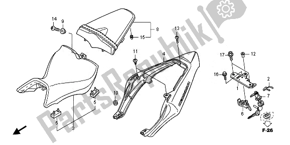 Tutte le parti per il Sedile E Coprisella del Honda CB 1000R 2010